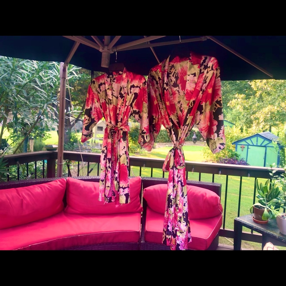 Handmade.  Matching mother/daughter bath robes.